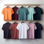 colorful assortment of gents tshirts apparel mockup photo shoot instore display premium ai generated image